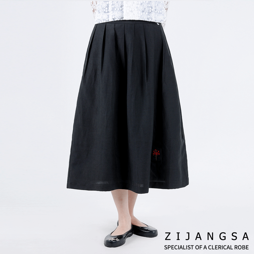 [8107]  검정 마 치마 블랙핑크 하의 스커트 / 생활한복 개량한복 법복 절복