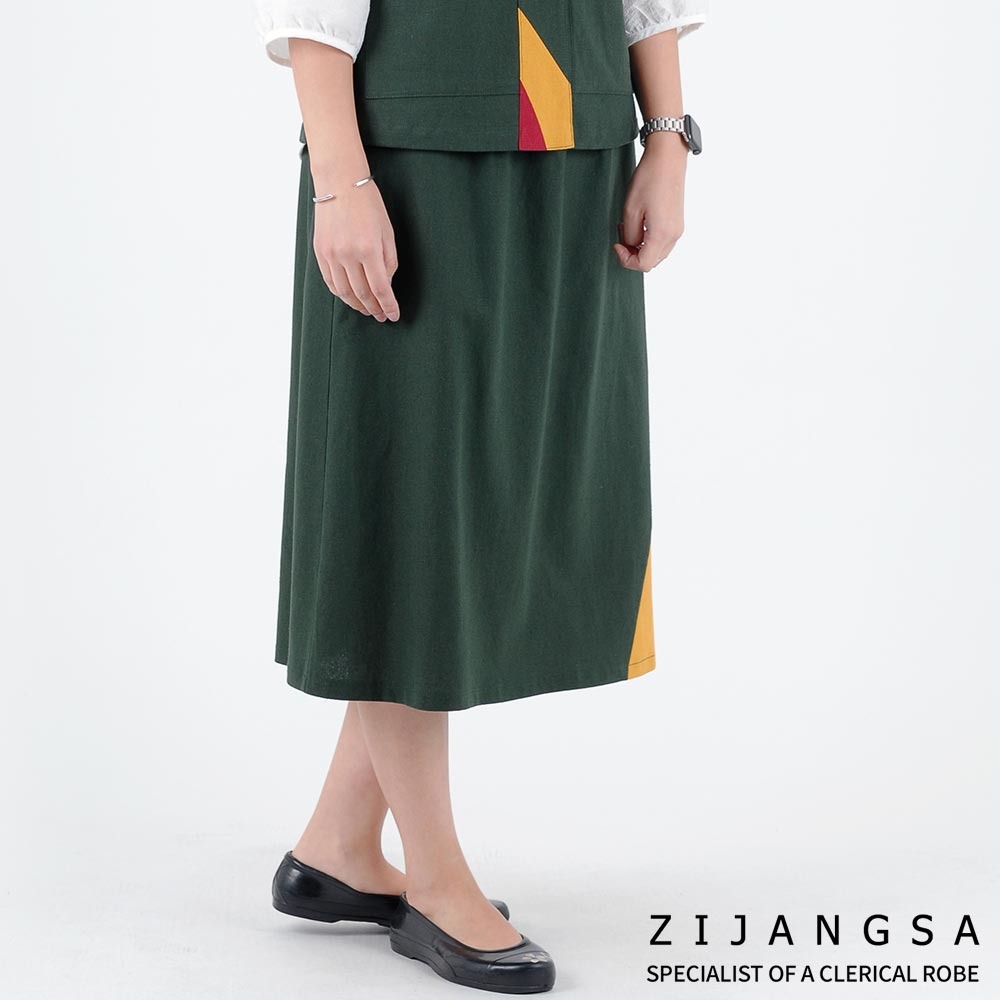 [25005] 린넨 조각배색 치마 / 생활한복 개량한복 법복 절복
